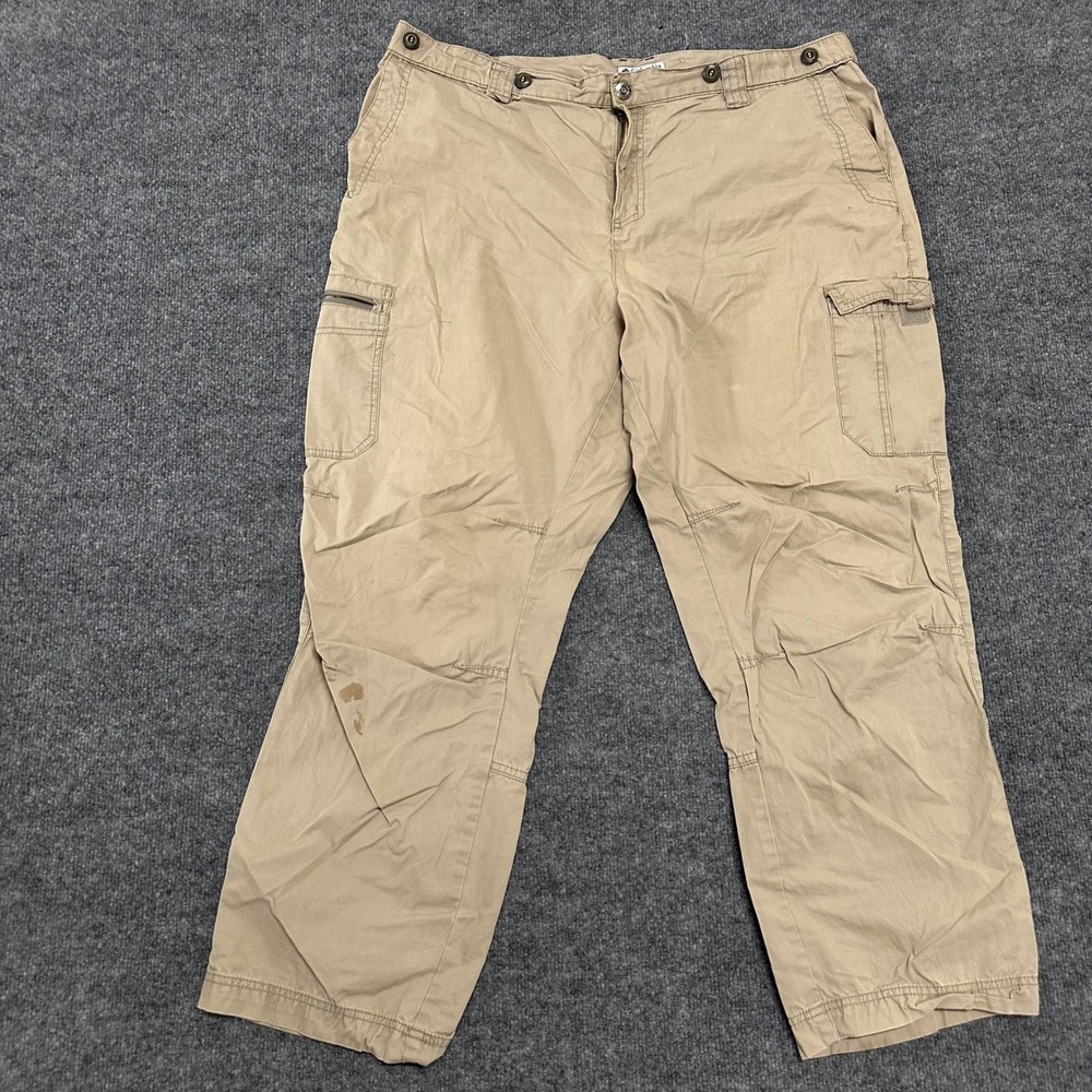 Columbia Cargo Pants Mens Size XL Tan Khaki Cotton Outdoor Hiking Utility Fair